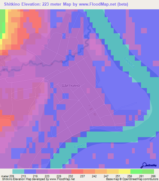 Shitkino,Russia Elevation Map