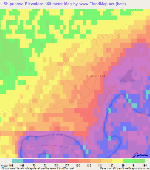 Shipunovo,Russia Elevation Map