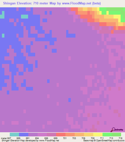 Shingan,Russia Elevation Map