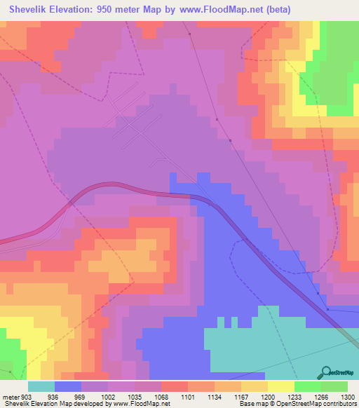 Shevelik,Russia Elevation Map