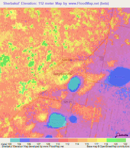 Sherbakul',Russia Elevation Map