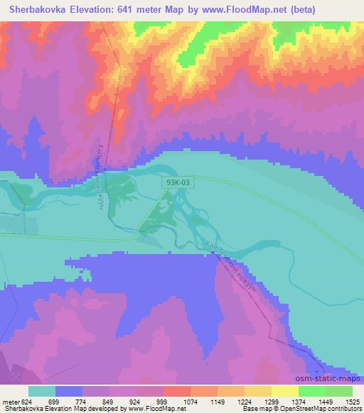 Sherbakovka,Russia Elevation Map