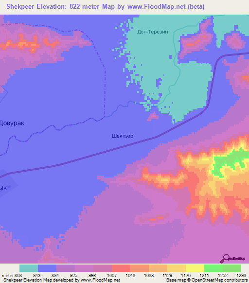 Shekpeer,Russia Elevation Map