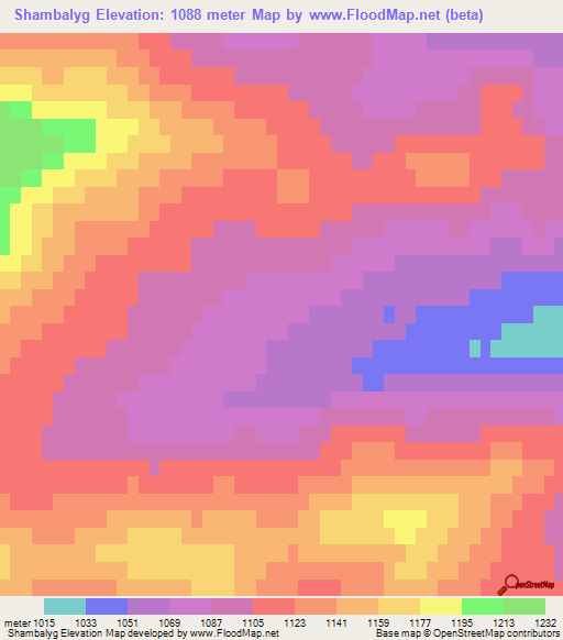 Shambalyg,Russia Elevation Map