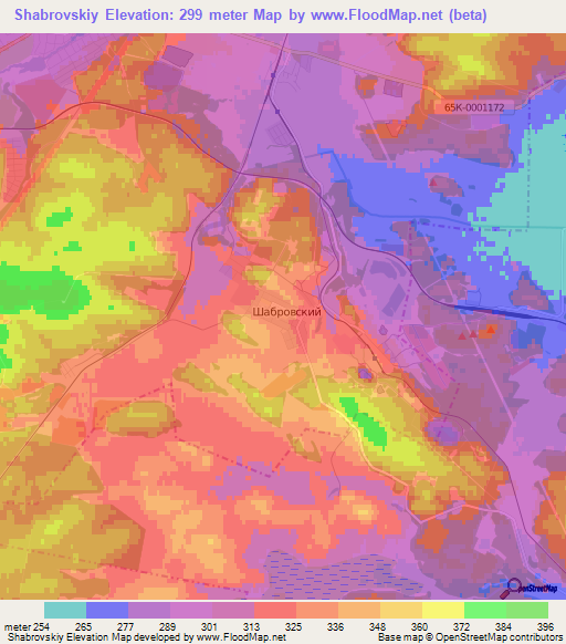 Shabrovskiy,Russia Elevation Map