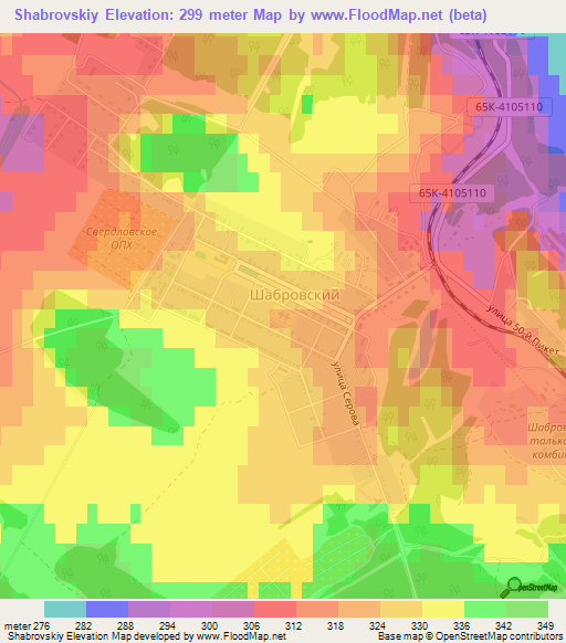 Shabrovskiy,Russia Elevation Map