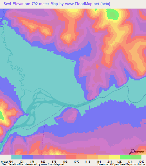 Sevi,Russia Elevation Map