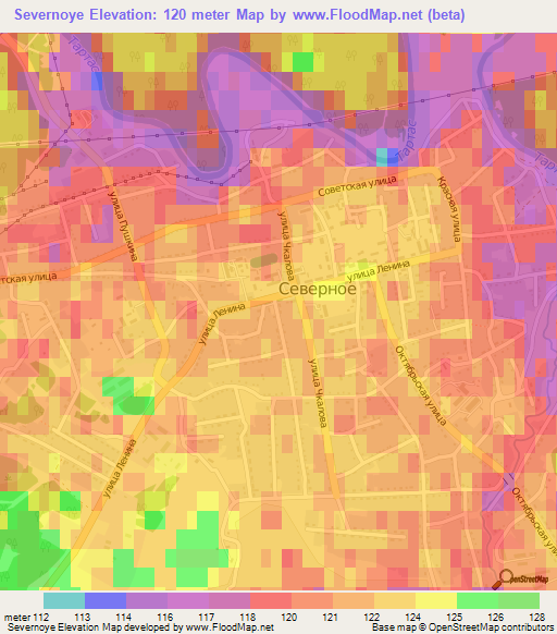 Severnoye,Russia Elevation Map