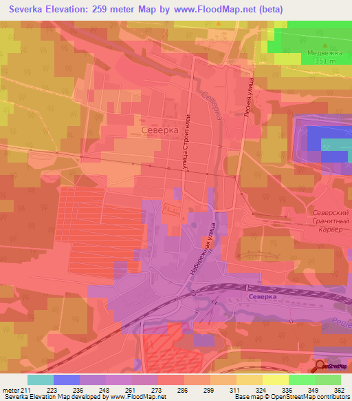 Severka,Russia Elevation Map