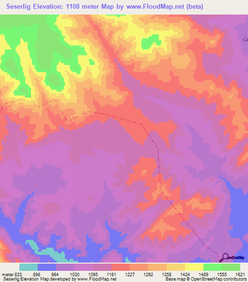 Seserlig,Russia Elevation Map