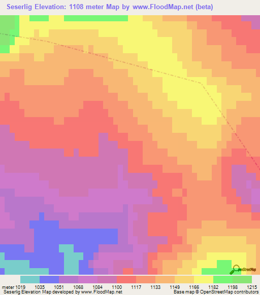 Seserlig,Russia Elevation Map