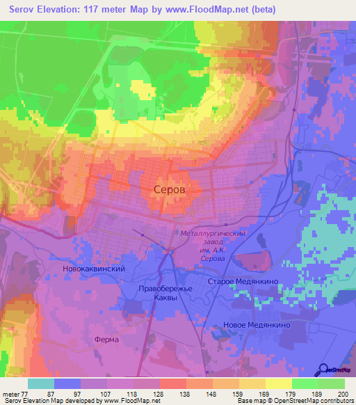 Serov,Russia Elevation Map