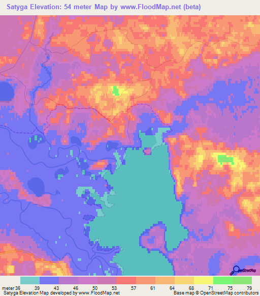 Satyga,Russia Elevation Map