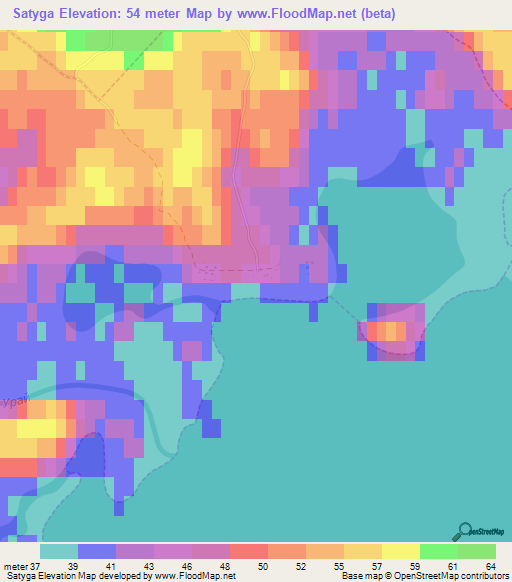 Satyga,Russia Elevation Map