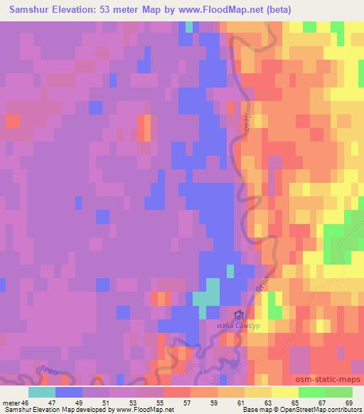 Samshur,Russia Elevation Map