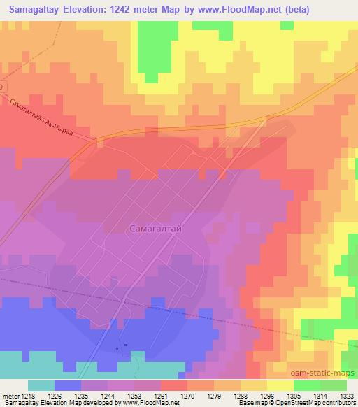 Samagaltay,Russia Elevation Map