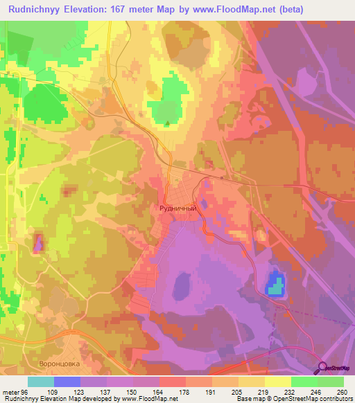 Rudnichnyy,Russia Elevation Map