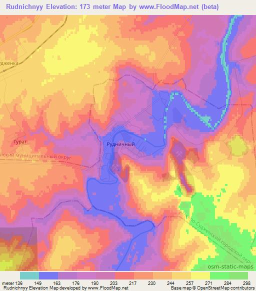 Rudnichnyy,Russia Elevation Map
