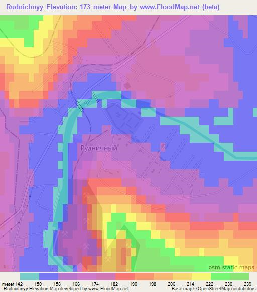 Rudnichnyy,Russia Elevation Map