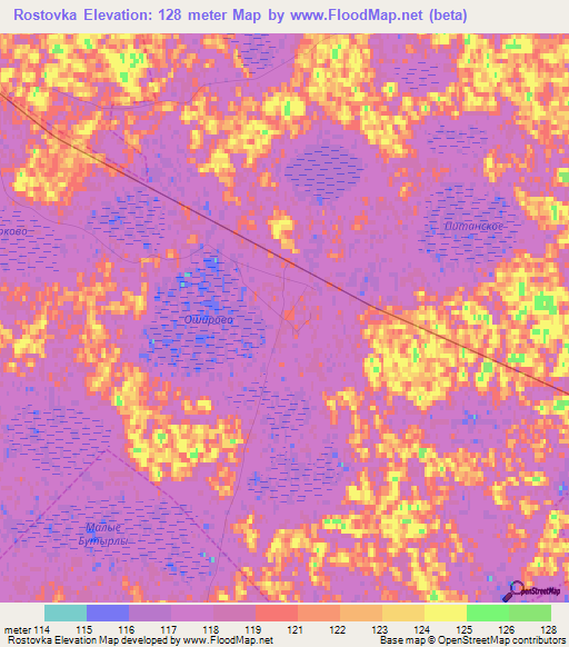 Rostovka,Russia Elevation Map