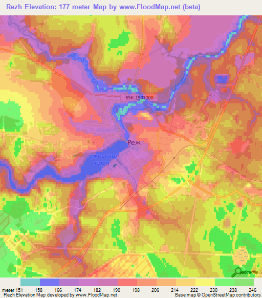 Rezh,Russia Elevation Map