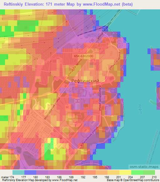 Reftinskiy,Russia Elevation Map