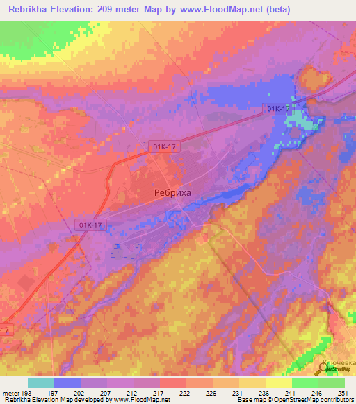 Rebrikha,Russia Elevation Map