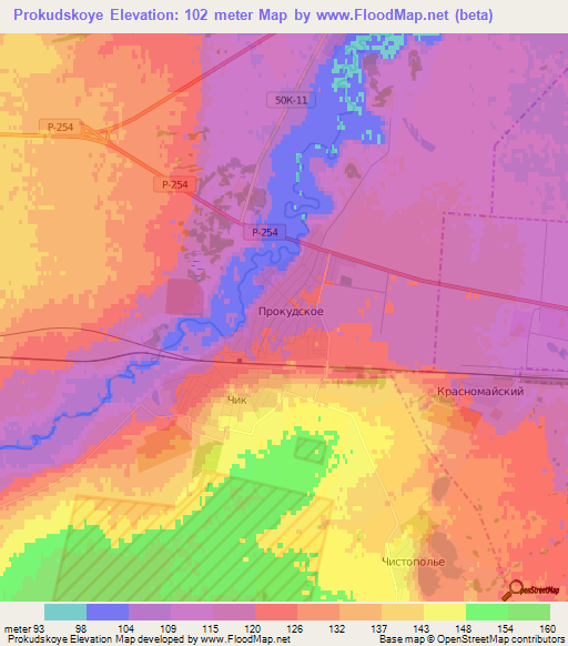 Prokudskoye,Russia Elevation Map