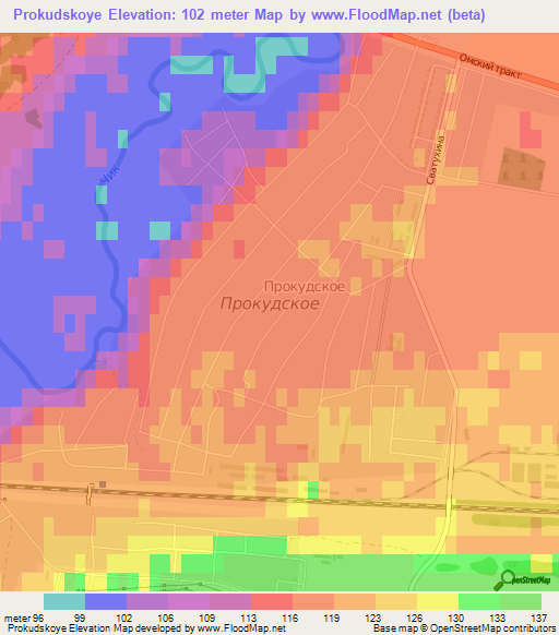 Prokudskoye,Russia Elevation Map