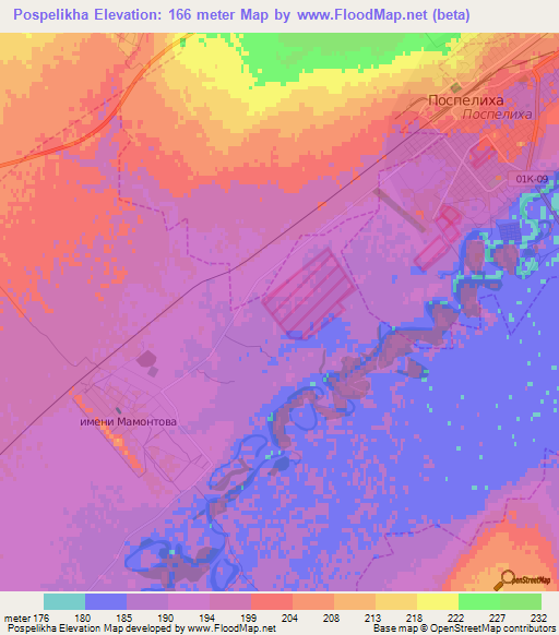 Pospelikha,Russia Elevation Map