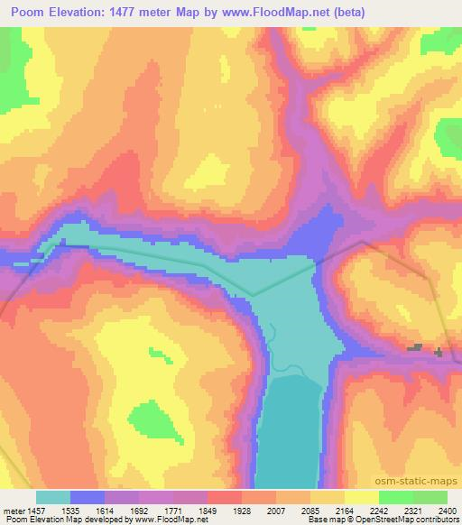 Poom,Russia Elevation Map