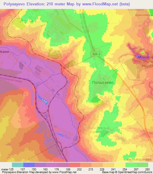 Polysayevo,Russia Elevation Map