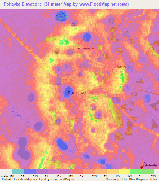 Poltavka,Russia Elevation Map