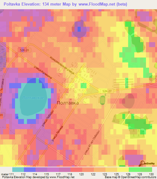 Poltavka,Russia Elevation Map