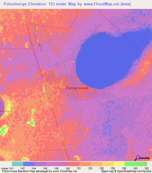 Polovinnoye,Russia Elevation Map