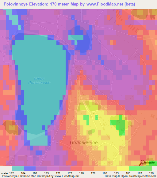 Polovinnoye,Russia Elevation Map