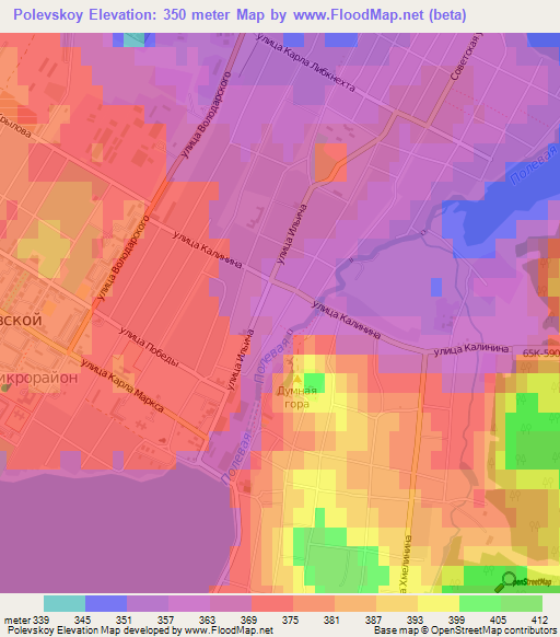 Polevskoy,Russia Elevation Map