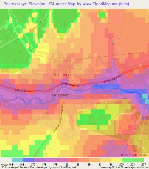 Pokrovskoye,Russia Elevation Map