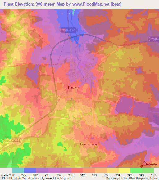 Plast,Russia Elevation Map