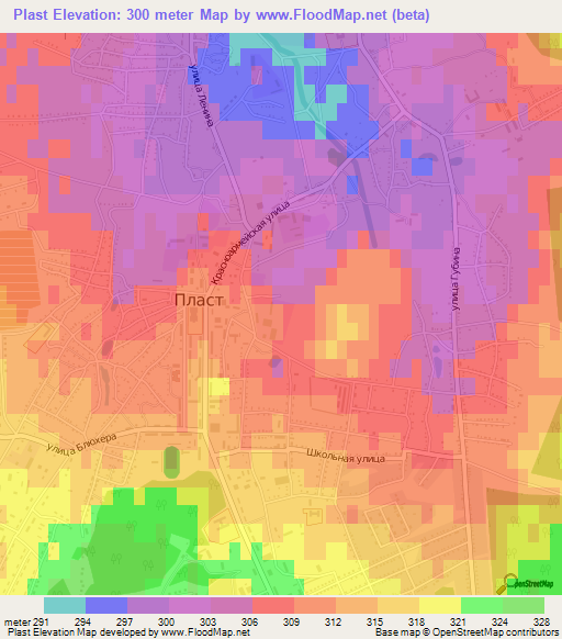 Plast,Russia Elevation Map