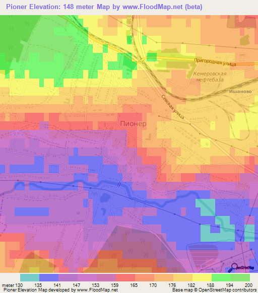 Pioner,Russia Elevation Map