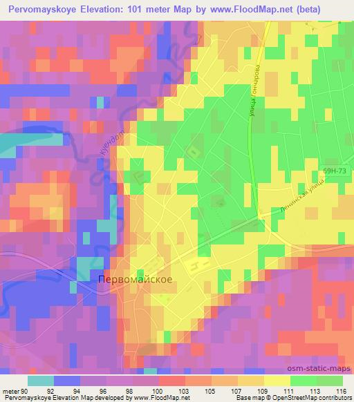 Pervomayskoye,Russia Elevation Map