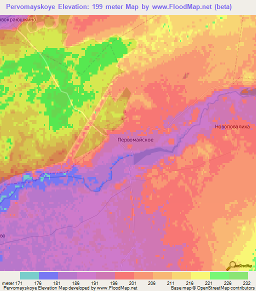 Pervomayskoye,Russia Elevation Map