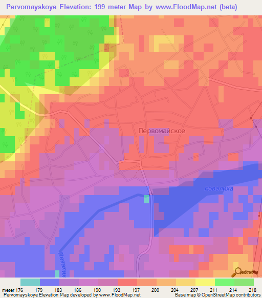 Pervomayskoye,Russia Elevation Map