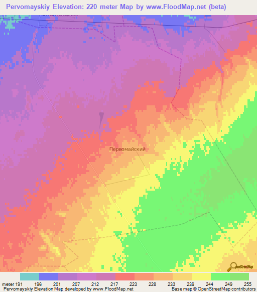 Pervomayskiy,Russia Elevation Map