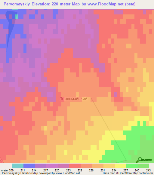 Pervomayskiy,Russia Elevation Map