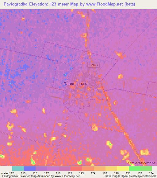 Pavlogradka,Russia Elevation Map