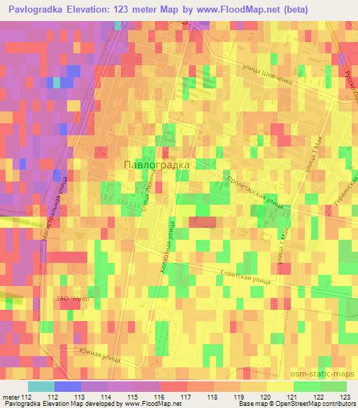 Pavlogradka,Russia Elevation Map