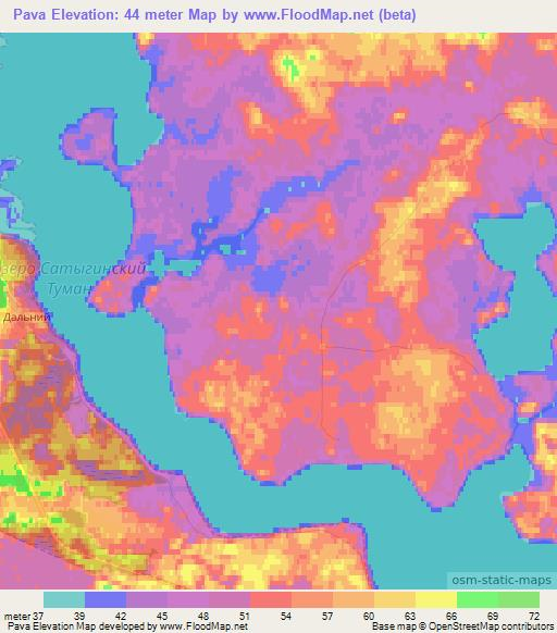 Pava,Russia Elevation Map