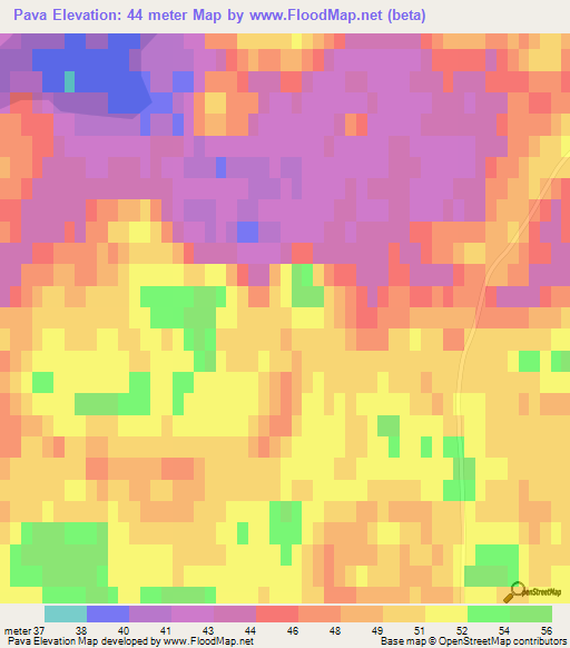 Pava,Russia Elevation Map